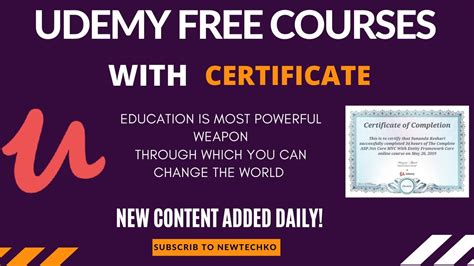 udemy free courses with certificate.